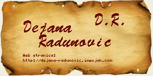 Dejana Radunović vizit kartica